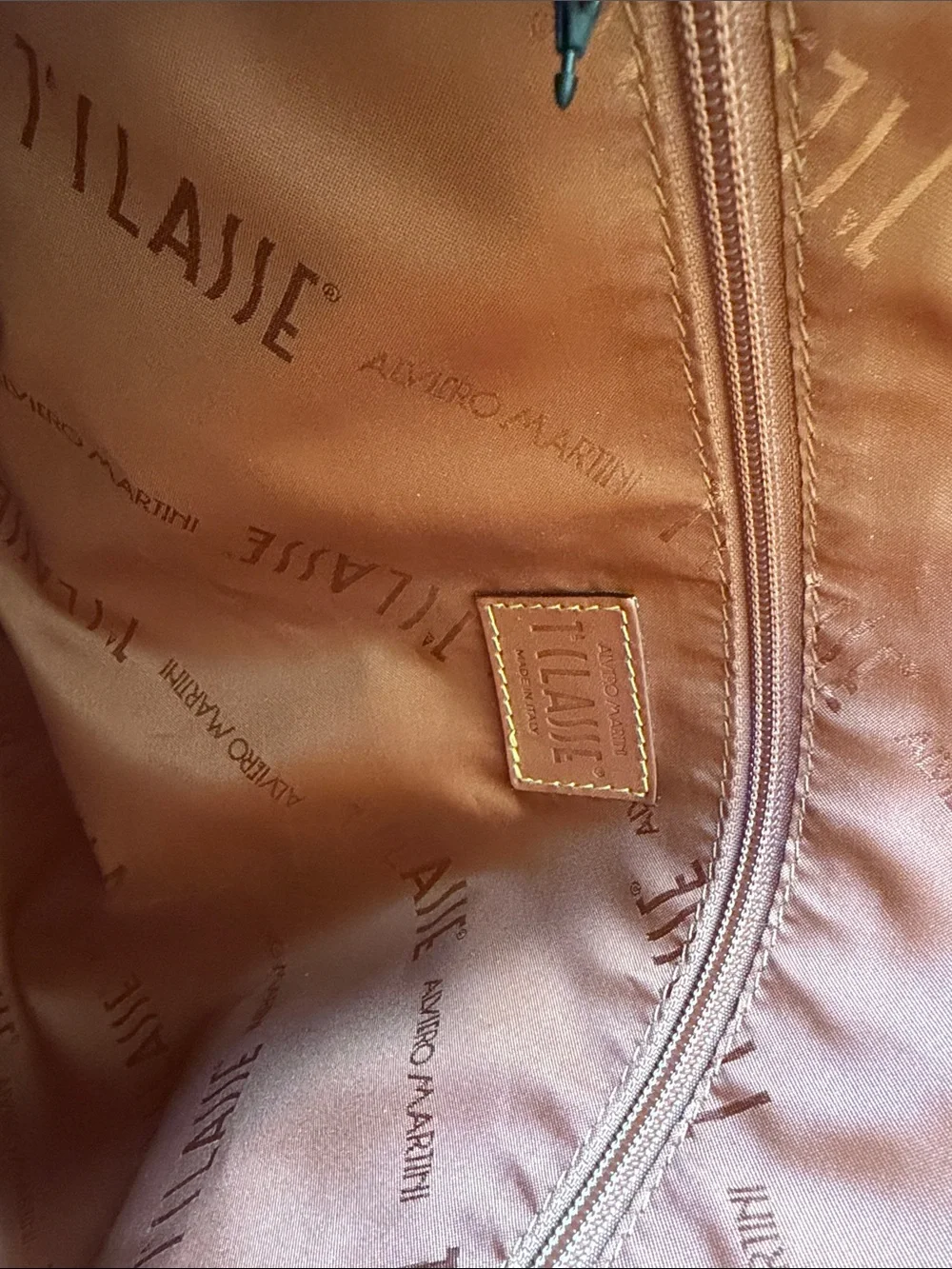 Alviero Martini Map-Print Messenger Bag in Tan and Brown